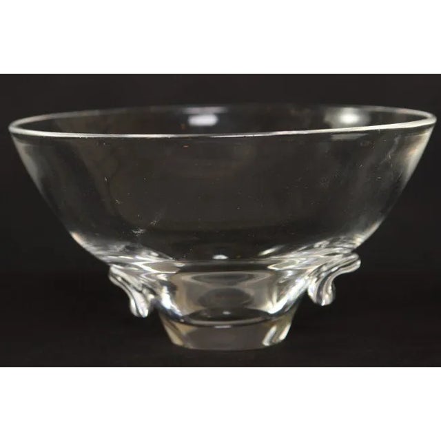 Steuben glass talisman bowl, #8061. American, 20th century. Flaring bowl with circular prunts applied to sides. Designed...