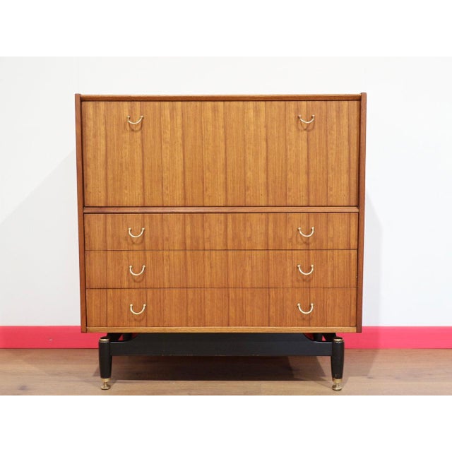 Brown Mid Century Modern Vintage Teak Dresser Bar Cart Cocktail Cabinet by G Plan For Sale - Image 8 of 13