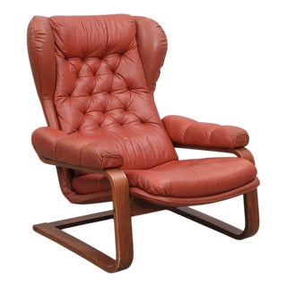 Ear-Patch Chair in Mouled Wood, 1960s For Sale