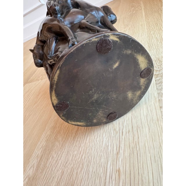 Metal Substantial European Cast Bronze Five Horses Vase / Sculpture For Sale - Image 7 of 10