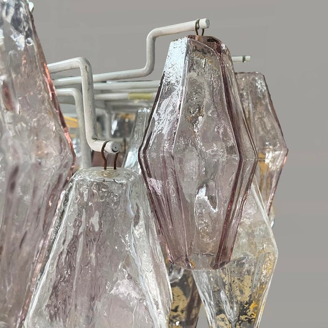Mid-Century Modern Italian Poliedri Chandelier in Murano Glass by Carlo Scarpa for Venini, 1960s For Sale - Image 10 of 14