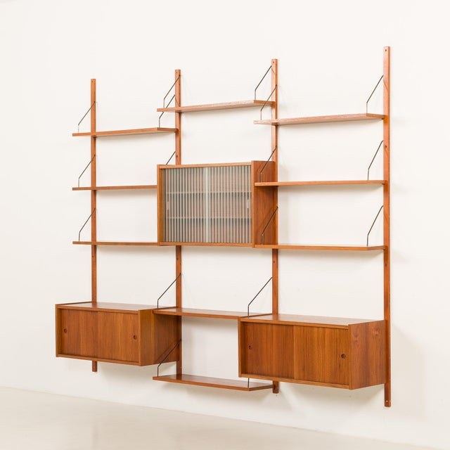 1960s Vintage Scandinavian Teak Wall Unit by Poul Cadovius, 1960s For Sale - Image 5 of 17