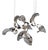 Dune 8 Cluster Chandelier with Silver Hand Polished Shades by Daniel Becker for Moss Objects For Sale