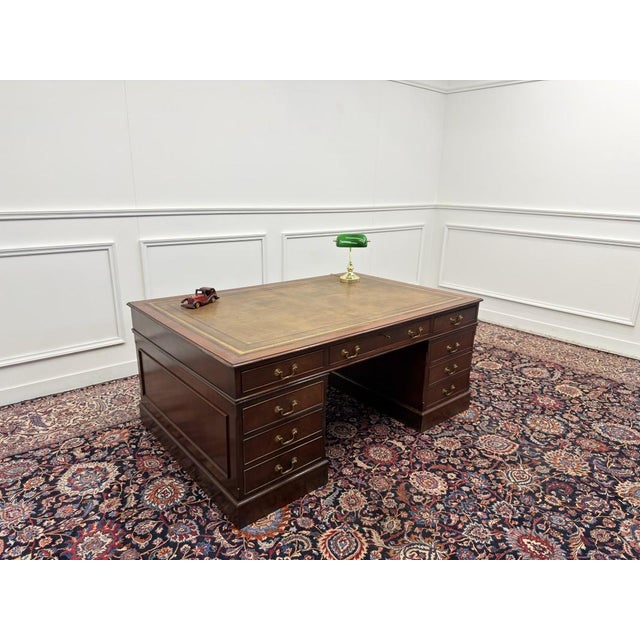 About this Large Classic English Partnerdesk Classic and Elegant | Antique desks in English, Classic and Chesterfield...