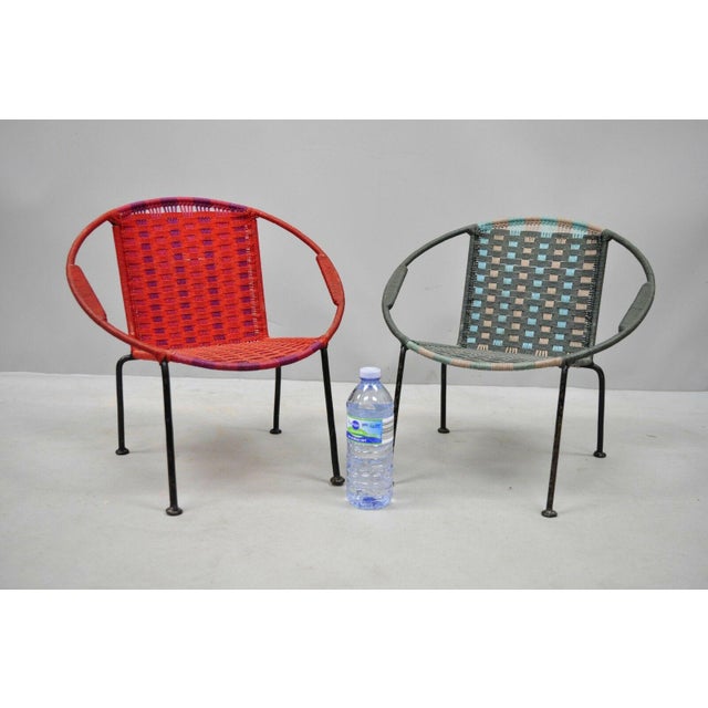 Vintage Mid Century Childs MCM Hoop Saucer Woven Chairs a Pair Chairish