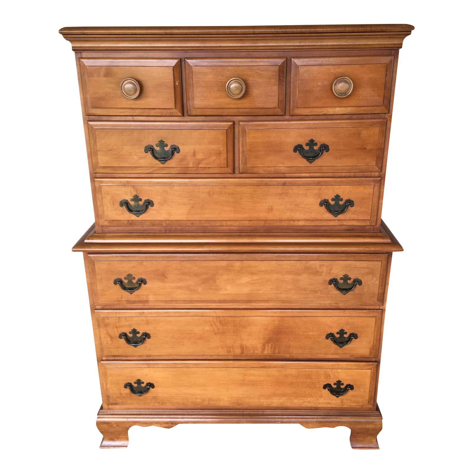Sumter Furniture Company Solid Maple 9Drawer Chest on Chest Chairish