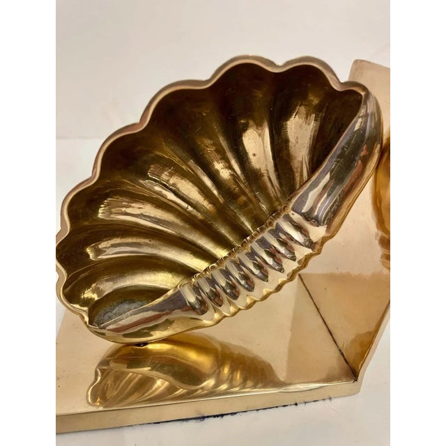 Brass Seashell Nautilus Bookends - A Pair For Sale - Image 11 of 12