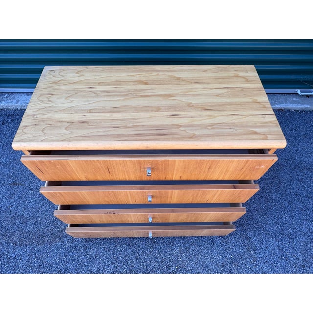 Wood Vintage 1970s Jack Cartright for Founders Furniture Light Elm Wood Small Dresser For Sale - Image 7 of 8