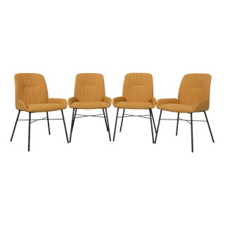 S1000 Dining Chairs in Yellow Leather, Set of 4 For Sale