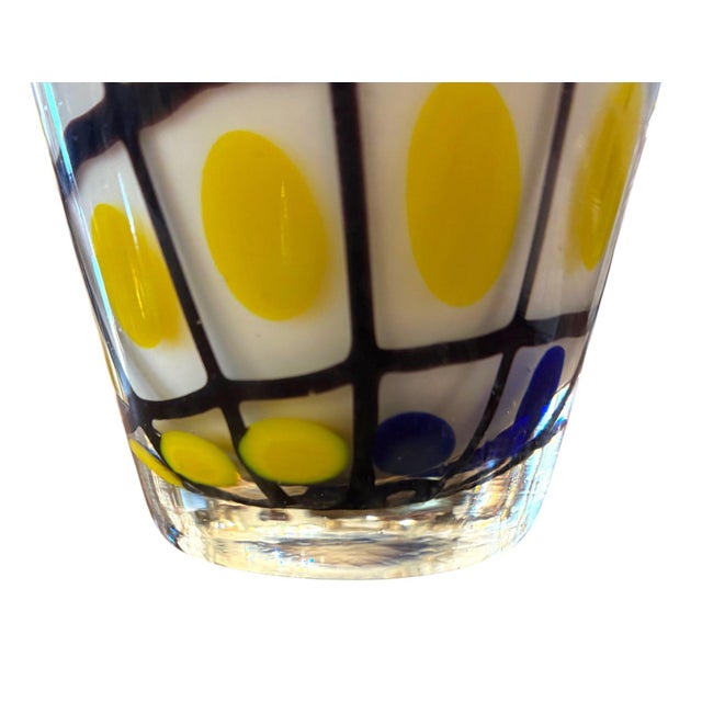 Mid 20th Century Vintage Italian Murano Polka Dot Art Glass Vase, Mid-20th Century. For Sale - Image 5 of 9