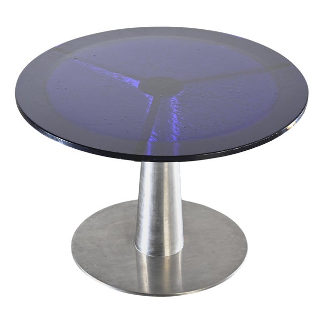 Glass and Steel Dining Table by Perrin & Perrin, 1990 For Sale