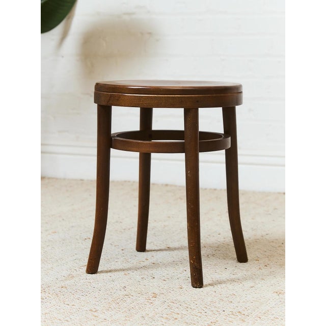 Wood Thonet Vintage Stool Table For Sale - Image 7 of 9