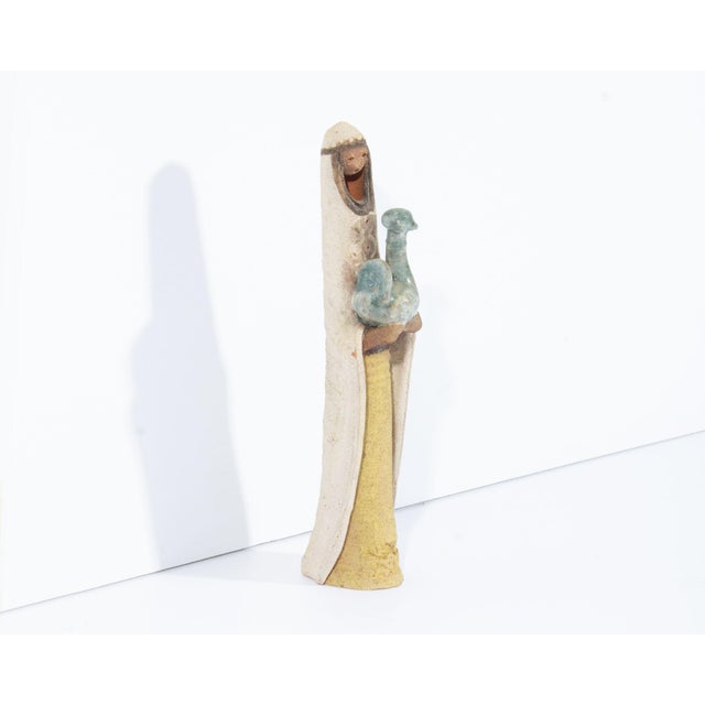 Late 20th Century Israeli Studio Pottery Sculpture of Woman by David Kalderon For Sale - Image 5 of 10