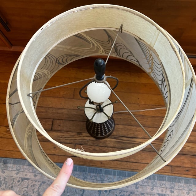 F.A.I.P. Mid-Century F.A.I.P. Original Table Lamp With Original Shade For Sale - Image 4 of 12