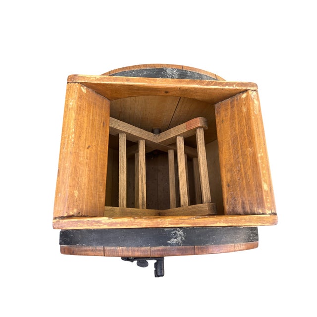 Late 19th Century Antique Primitive Butter Churn Side Table For Sale - Image 5 of 16