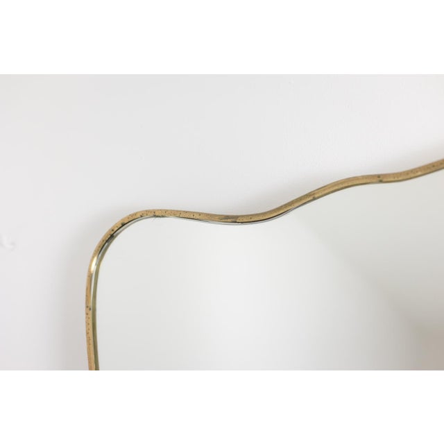 Vintage Mirror with Gilded Brass Frame, 1980s For Sale - Image 3 of 9