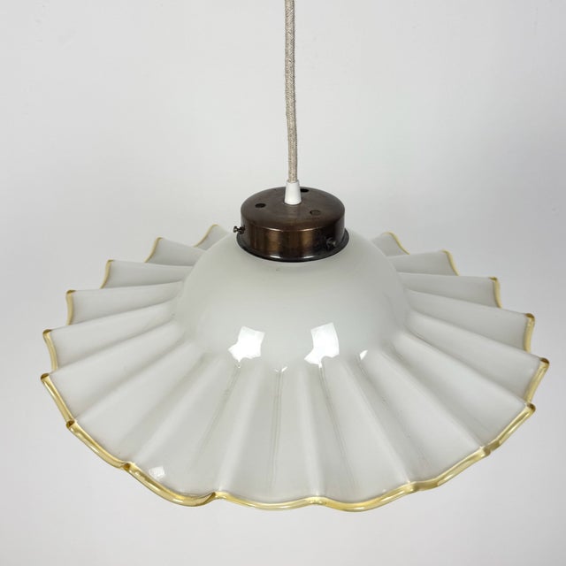 Murano Fazzoletto Glass Pendant Lamp, 1980s For Sale - Image 6 of 8