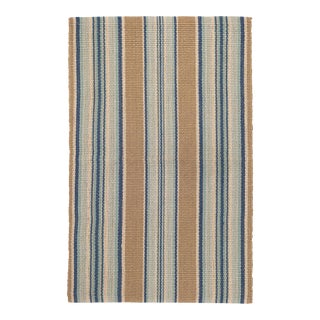 Dash & Albert by Annie Selke Blue Heron Stripe Woven Cotton Rug, 2'6" x 8' For Sale