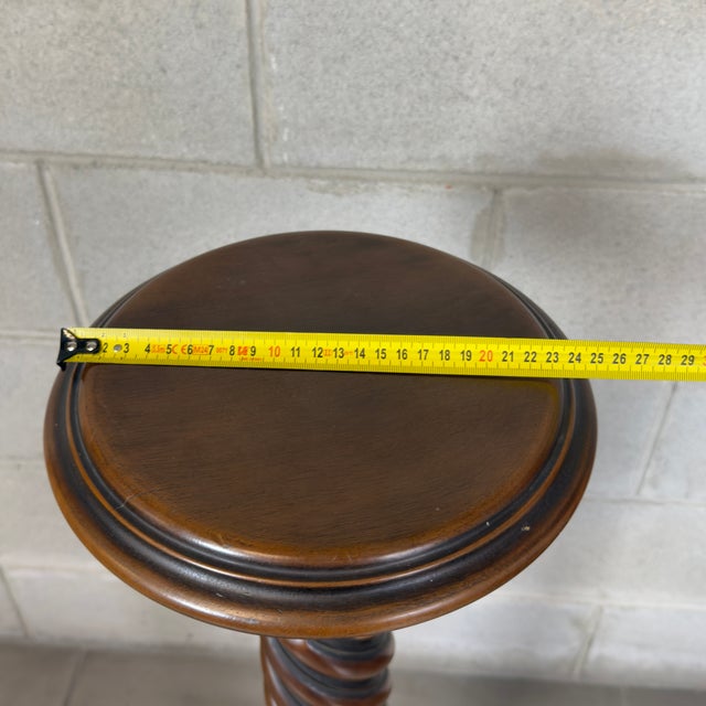 Vintage Wooden Pedestal from Artigianato Italiano, 1960s For Sale - Image 9 of 11