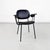 Modern Italian Chair in Metal and Black Leather with Arms, 1960s For Sale - Image 4 of 18