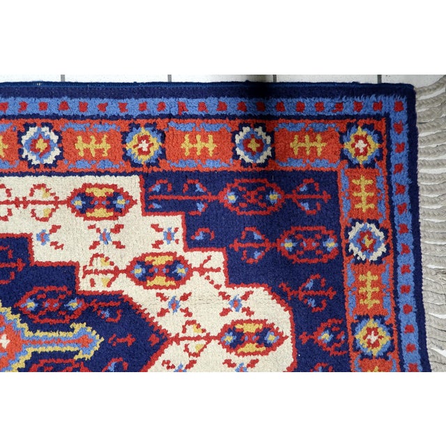 Yellow 1950s, Vintage French Savonnerie Rug 3.1' X 5.8' For Sale - Image 8 of 13