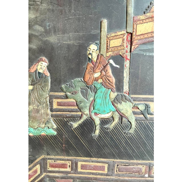Vintage Asian 19th Century 8 Panel Coromandel Screen For Sale In West Palm - Image 6 of 12