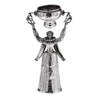 Antique Dutch Silver Wedding Wager Cup, 1911 For Sale