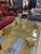 Brass Glass Sculptural Coffee Table With Stepped Pedestal Bases For Sale - Image 8 of 8
