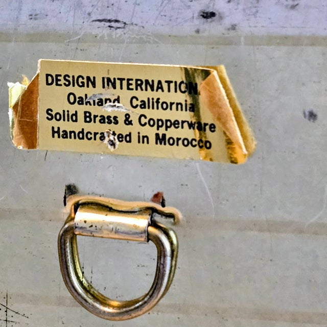 Brass Handcrafted Moroccan Solid Brass Round Wall Mirror, 15.25" Design International For Sale - Image 8 of 8