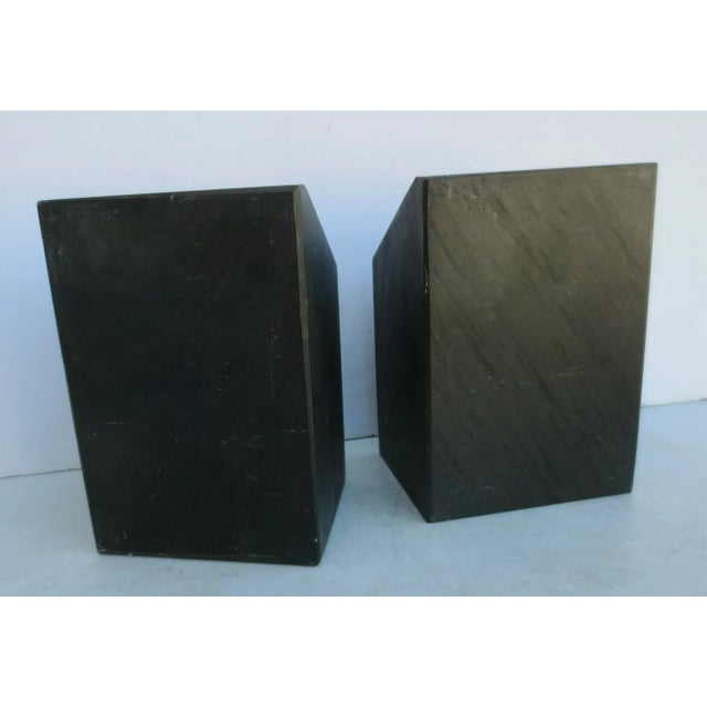 Stone 1970s Mid-Century Black Granite Bookends - a Pair For Sale - Image 7 of 9