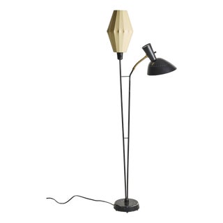 Mid-Century Modern Two-Arm Floor Lamp by Hans Bergström for Ateljé Lyktan, 1950s For Sale