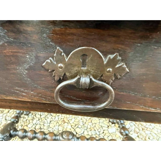 Antique Jacobean Style Oak Bobbin Leg Side Table For Sale - Image 17 of 17