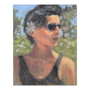 Portrait of a California Woman With Sunglasses in Acrylic on Masonite by M. Pavao