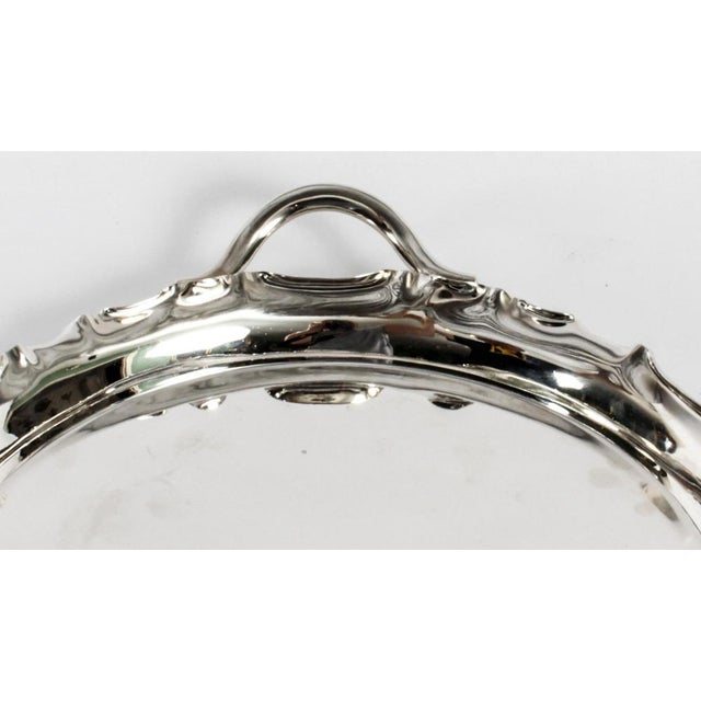 Metal Victorian Silver Plated Tray from Walker & Hall, 1880 For Sale - Image 7 of 10