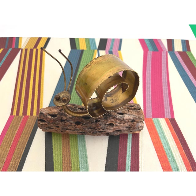 Gold 1970s Torch Cut Snail Sculpture For Sale - Image 8 of 18