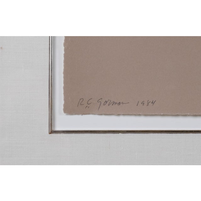 1980s 1984 r.c. Gorman "Janice State I" Artist Hand Signed and Numbered Limited Edition Serigraph 101/150 Framed, Matted & Ready to Display For Sale - Image 5 of 7