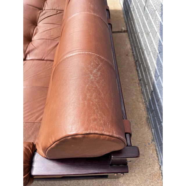 Sienna Percival Lafer Brazilian Rosewood & Leather Sofa, Circa 1960s For Sale - Image 8 of 17