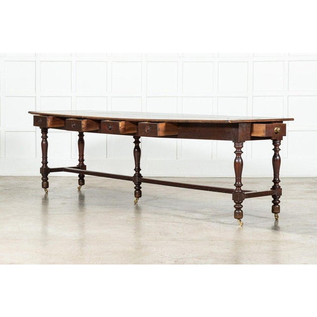 Late 19th Century English Oak Refectory Table, 1870s For Sale - Image 5 of 15