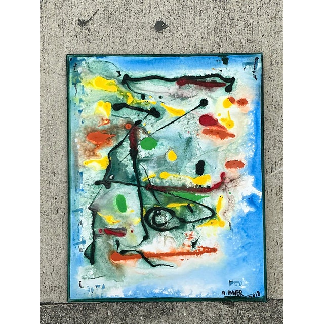 Vintage Original Abstract Oil Painting on Canvas For Sale In West Palm - Image 6 of 12
