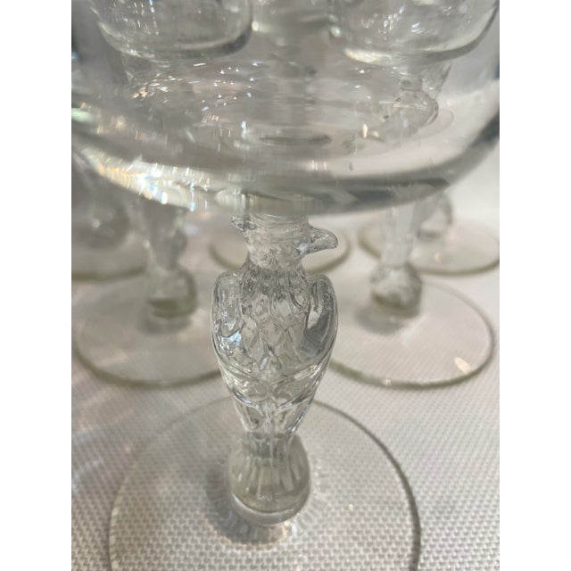 American 1974 Libbey Glass Liberty Bell Eagle Stem Wine Glasses - a Set of 6 For Sale - Image 3 of 7