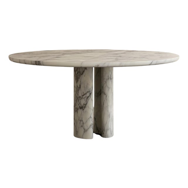 Roman Dining Table III in Arabescato Marble by Paloma Editions For Sale