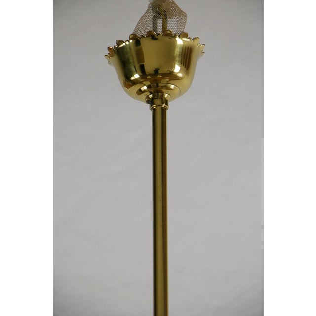 Mid-Century Italian Six Lights Gold and Ivory Chandelier attributed to Stilnovo, 1960s For Sale - Image 6 of 17