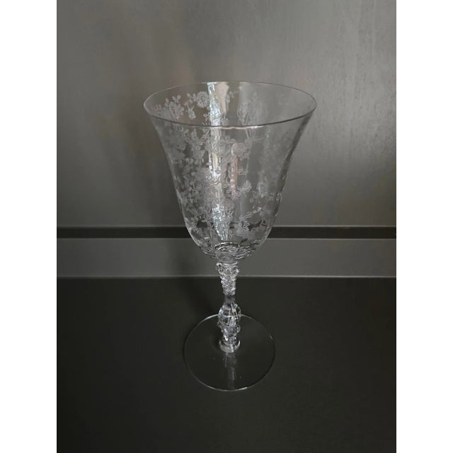 Glass Vintage Etched Floral Glasses - Set of 13 For Sale - Image 7 of 13