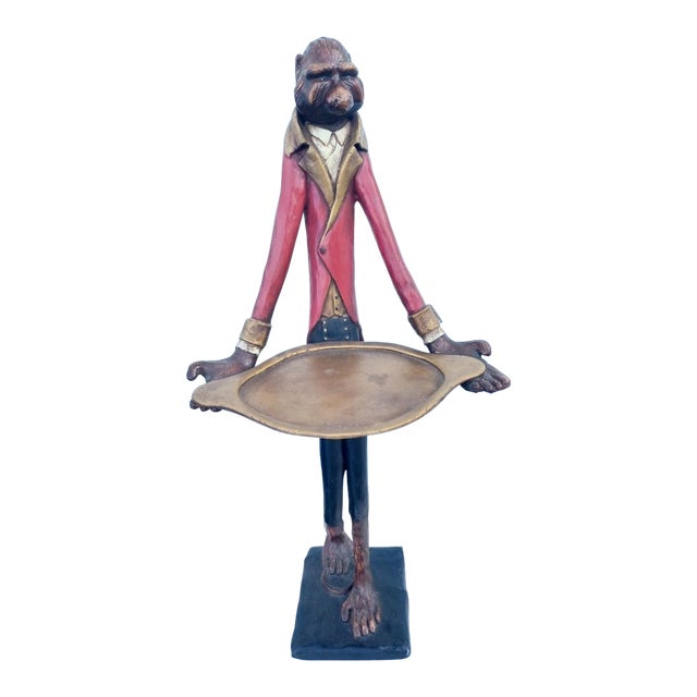 Vintage Signed 1993 Huebbe Red Jacket Monkey Butler Chairish