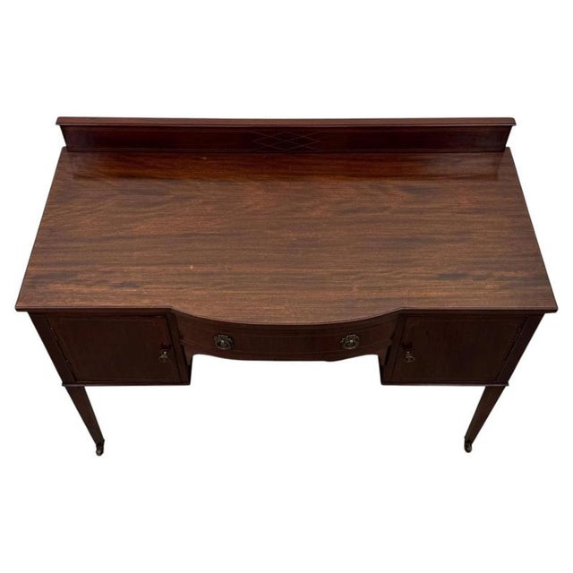 2000 - 2009 Antique English Edwardian Mahogany Writing Table, 1900s For Sale - Image 5 of 13