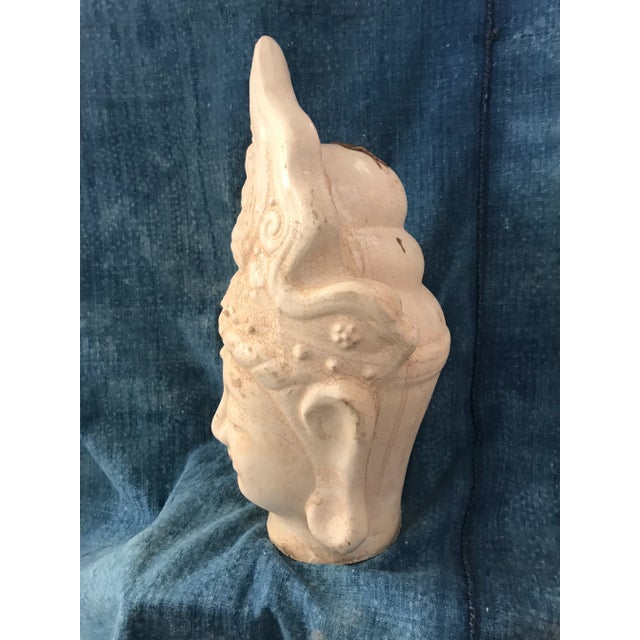 1990s Ivory Majolica Quan Yin Buddha Head For Sale - Image 5 of 9