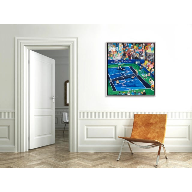 Contemporary US Open by Shaun Ellison in White Frame, Medium Art Print on Canvas For Sale - Image 3 of 3