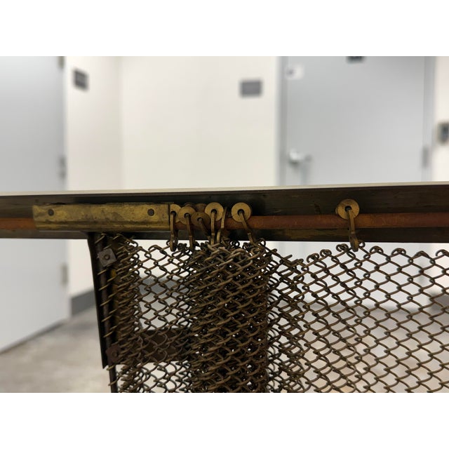 Brass Mesh Fireplace Screen, Vintage For Sale - Image 9 of 12