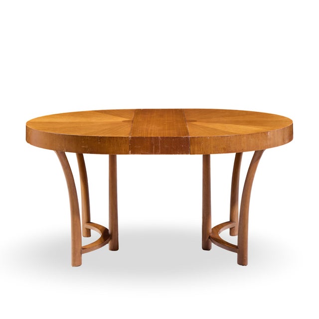 t.h. Robsjohn Gibbings for Widdicomb Mid Century Walnut Expanding Dining Table With 3 Leaves For Sale - Image 10 of 17