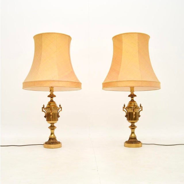 Neo-Classical Brass Table Lamps, 1930s, Set of 2 For Sale - Image 11 of 11